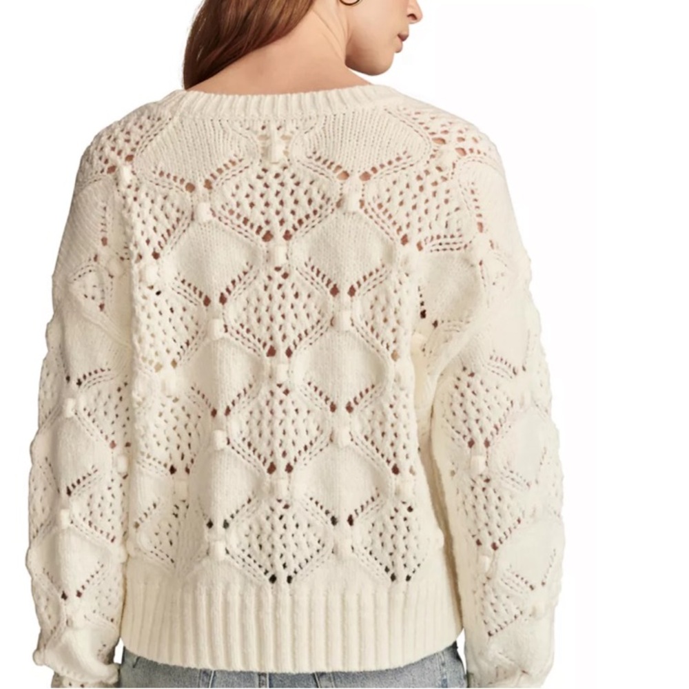 NWT Lucky Brand Women's Cream Knit Sweater - Picture 2 of 2